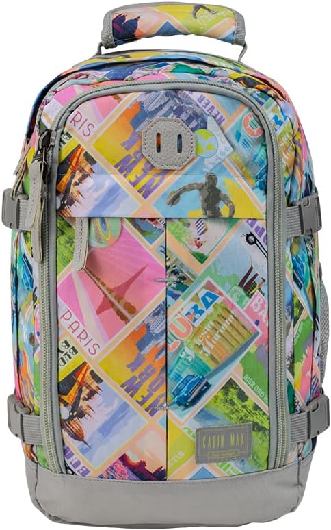 Cabin Max Metz 20L Stowaway 16x10x8" (40x25x20cm) Underseat Backpack (Postcards)