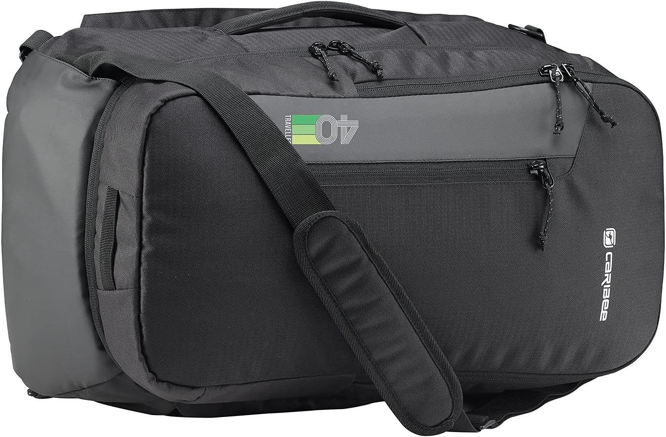 Caribee Traveller 40L Carry-On laptop Backpack, 56x32x22cm (22x12x9inch) 1.2kg (Black)