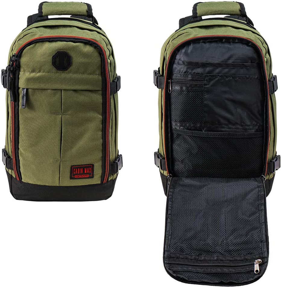 Cabin Max Metz 20L Stowaway 16x10x8" (40x25x20cm) Underseat Backpack (Vintage Khaki)