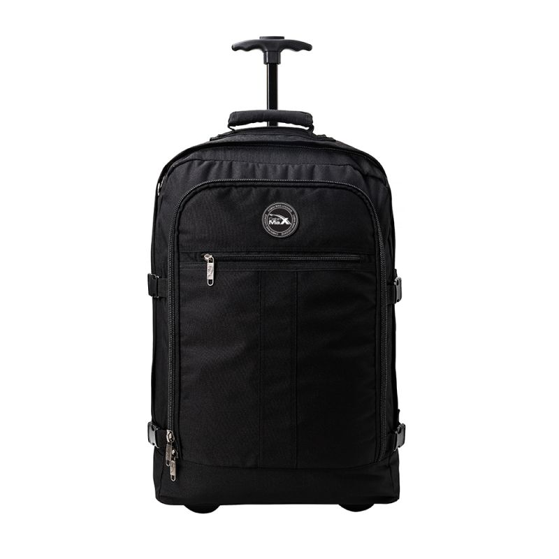 Cabin Max Lyon 22x16x8" (55x40x20cm) Cabin Trolley Backpack (Black)