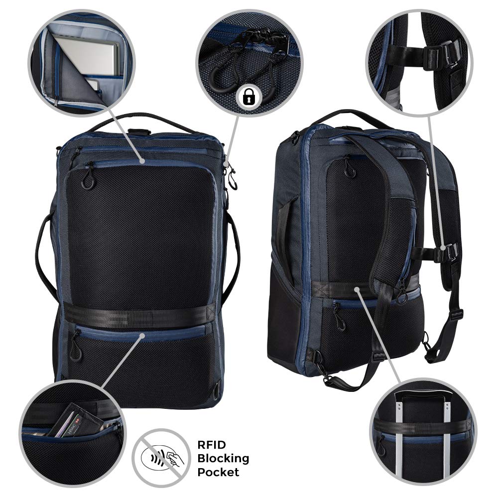 Cabin Max Tokyo  22x14x8" (55x35x20cm) Anti-Theft Laptop Cabin Backpack (Black)