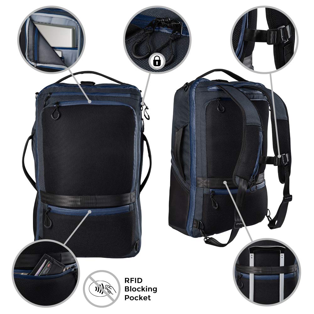 Cabin Max Tokyo 22x14x8" (55x35x20cm) Anti-Theft Laptop Cabin Backpack (Black)