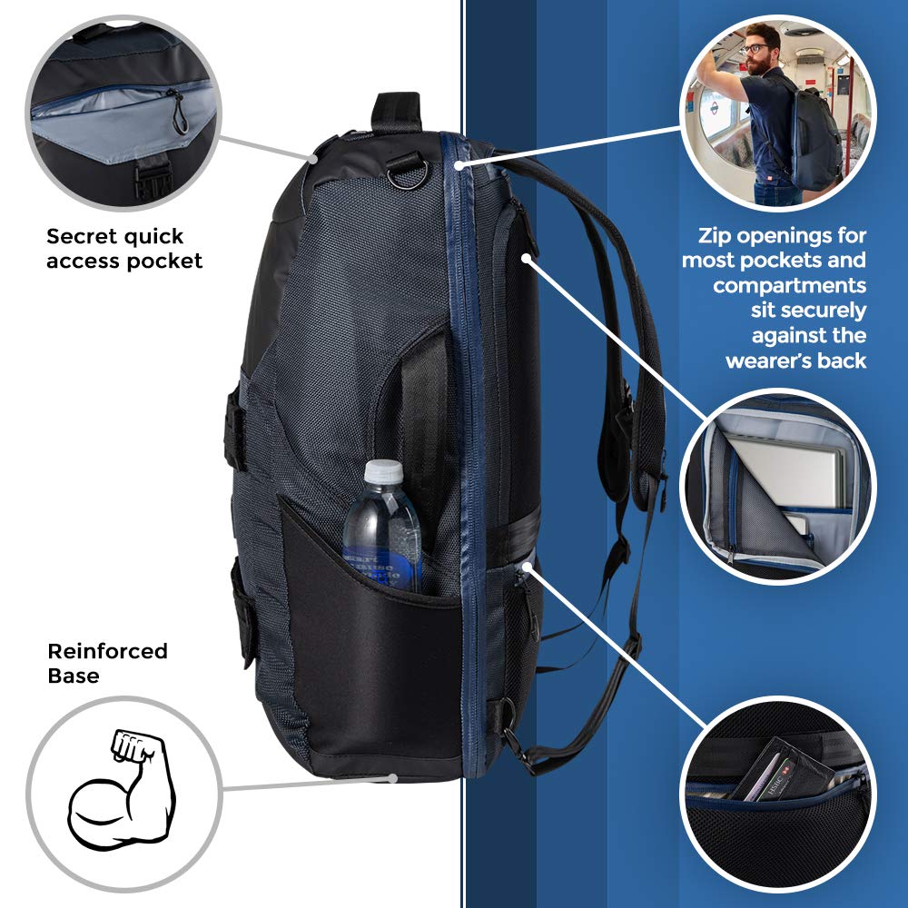 Cabin Max Tokyo 22x14x8" (55x35x20cm) Anti-Theft Laptop Cabin Backpack (Black)