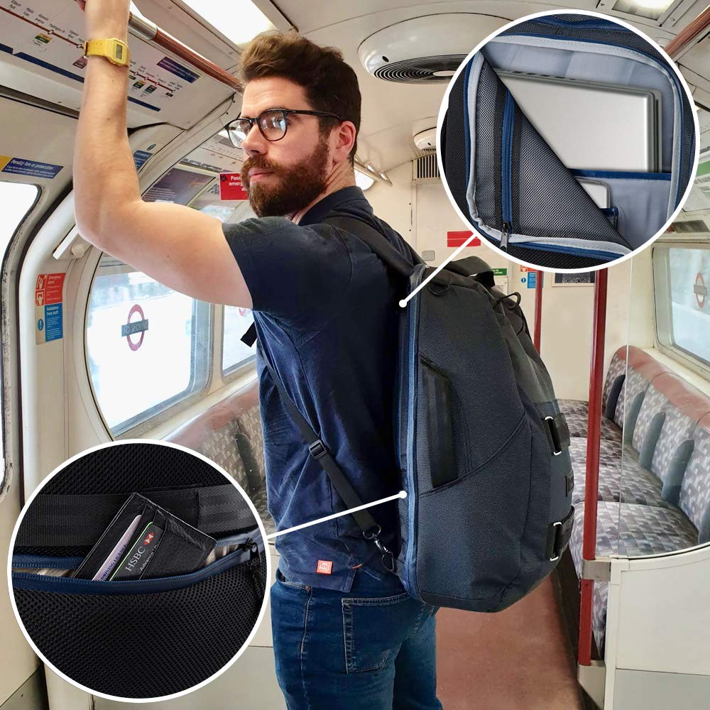 Cabin Max Tokyo 22x14x8" (55x35x20cm) Anti-Theft Laptop Cabin Backpack (Black)