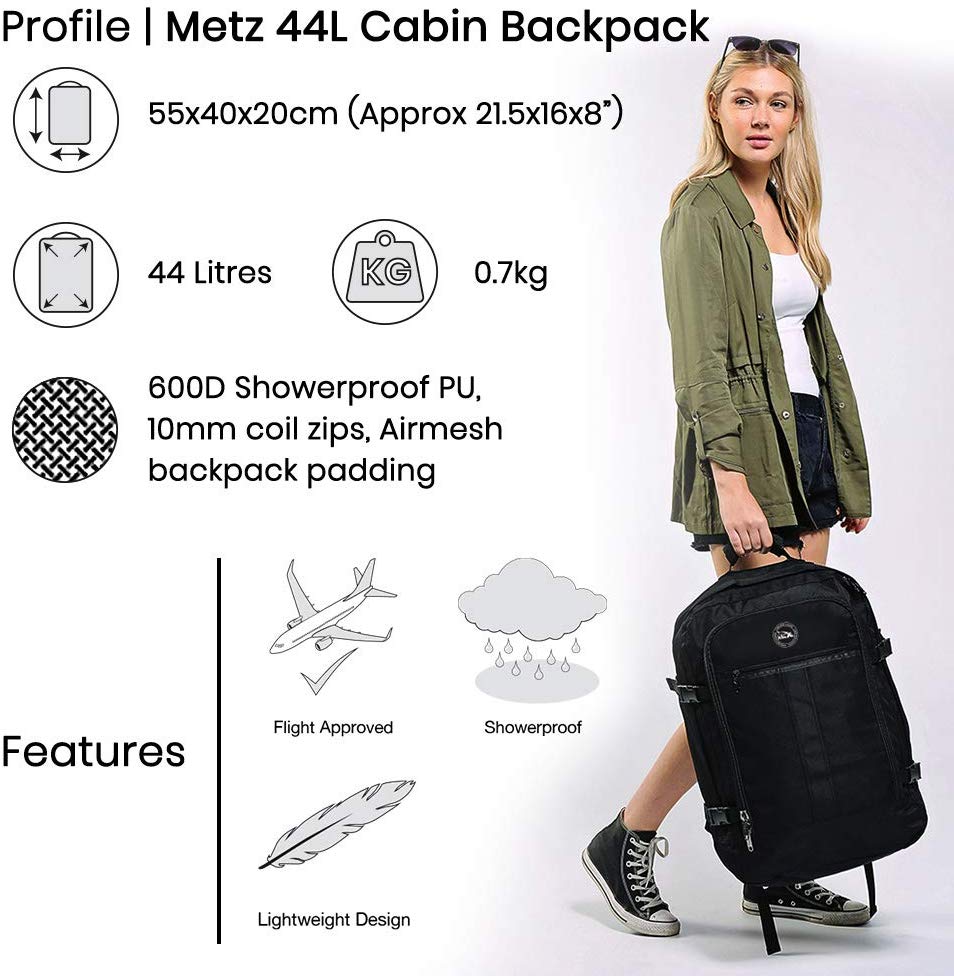 Cabin Max Metz 44L 22x16x8" (55x40x20cm) Cabin Backpack (Vintage Yellow)