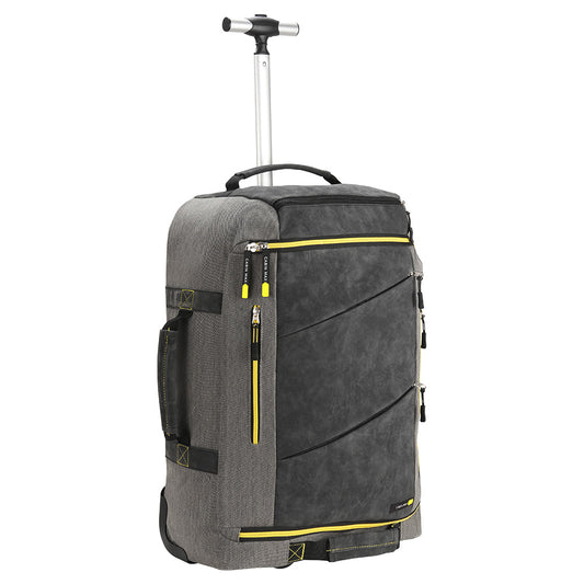 Cabin Max Manhattan Trolley Backpack Hybrid Cabin Bag 55x40x20cm (21x16x8") - Grey/Yellow