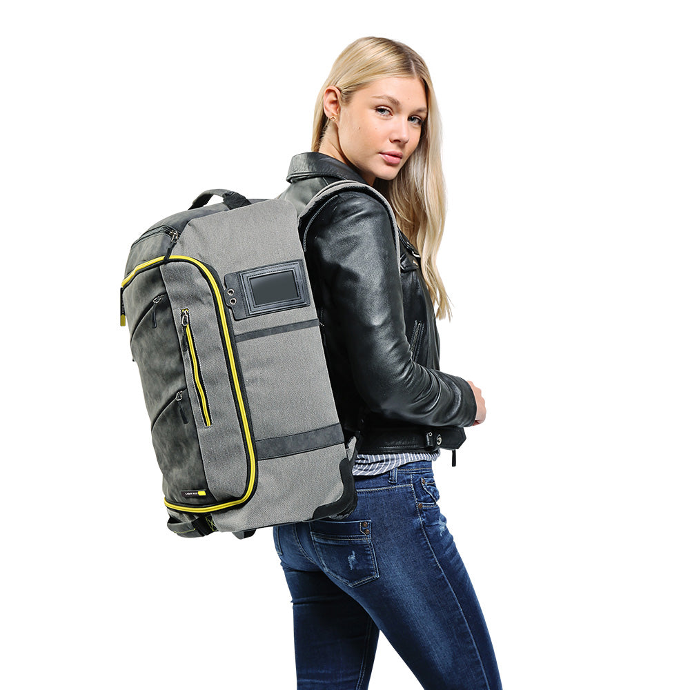 Cabin Max Manhattan Trolley Backpack Hybrid Cabin Bag 55x40x20cm (21x16x8") - Grey/Yellow