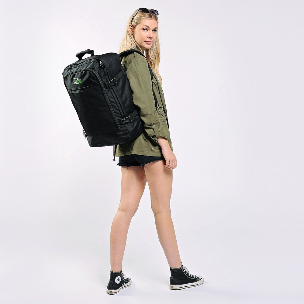 Cabin Max Metz 44L 22x16x8" (55x40x20cm) Cabin Backpack (Black Red)