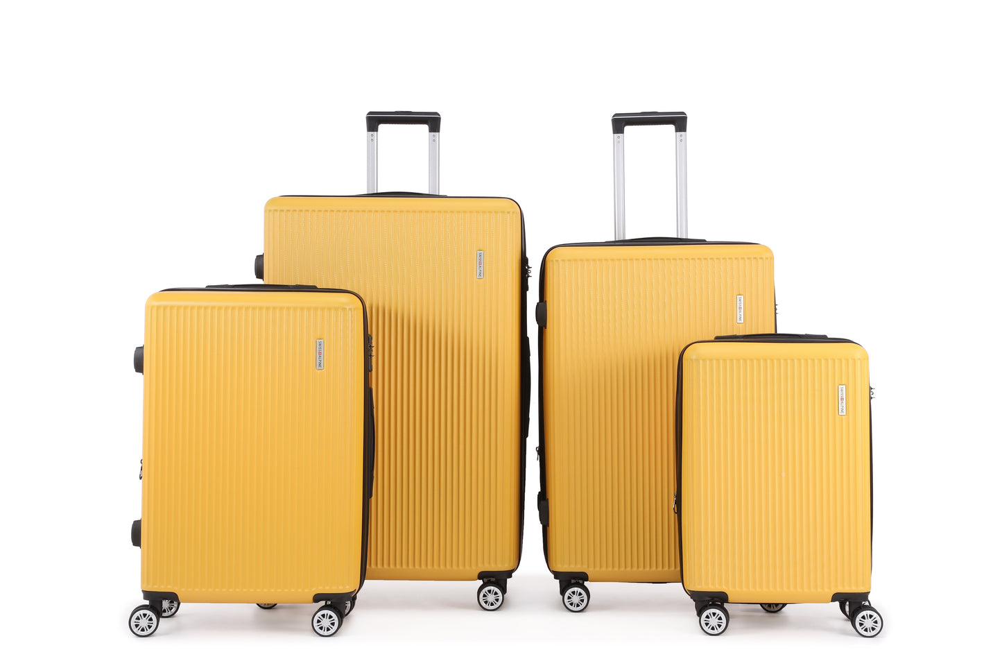 Swiss Alpine Hardside Expandable 4 pieces Spinner luggage set (32", 28", 24", 20") (Yellow)