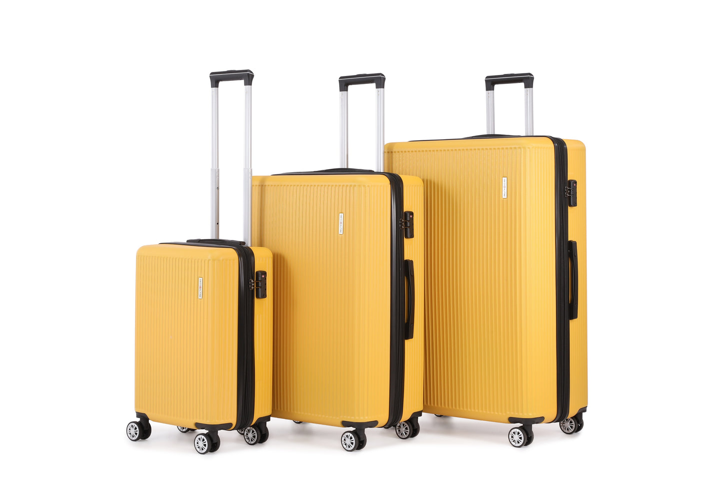 Swiss Alpine Hardside Expandable 4 pieces Spinner luggage set (32", 28", 24", 20") (Yellow)