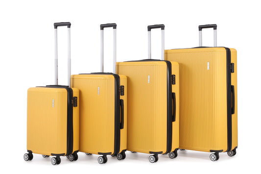 Swiss Alpine Hardside Expandable 4 pieces Spinner luggage set (32", 28", 24", 20") (Yellow)
