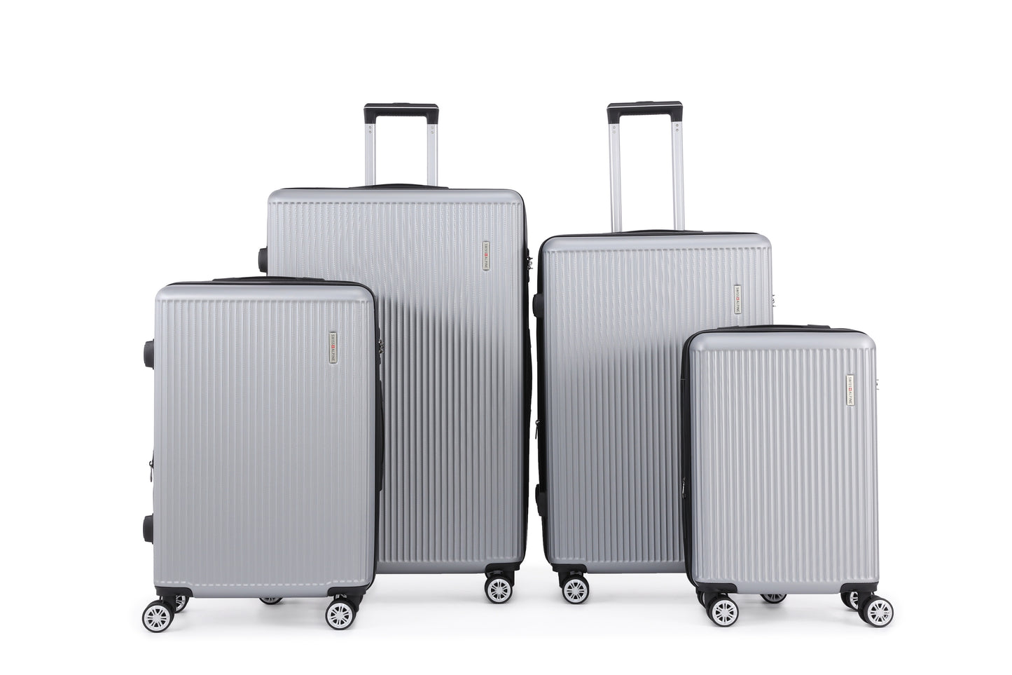 Swiss Alpine Hardside Expandable 4 pieces Spinner luggage set (32", 28", 24", 20") (Silver)