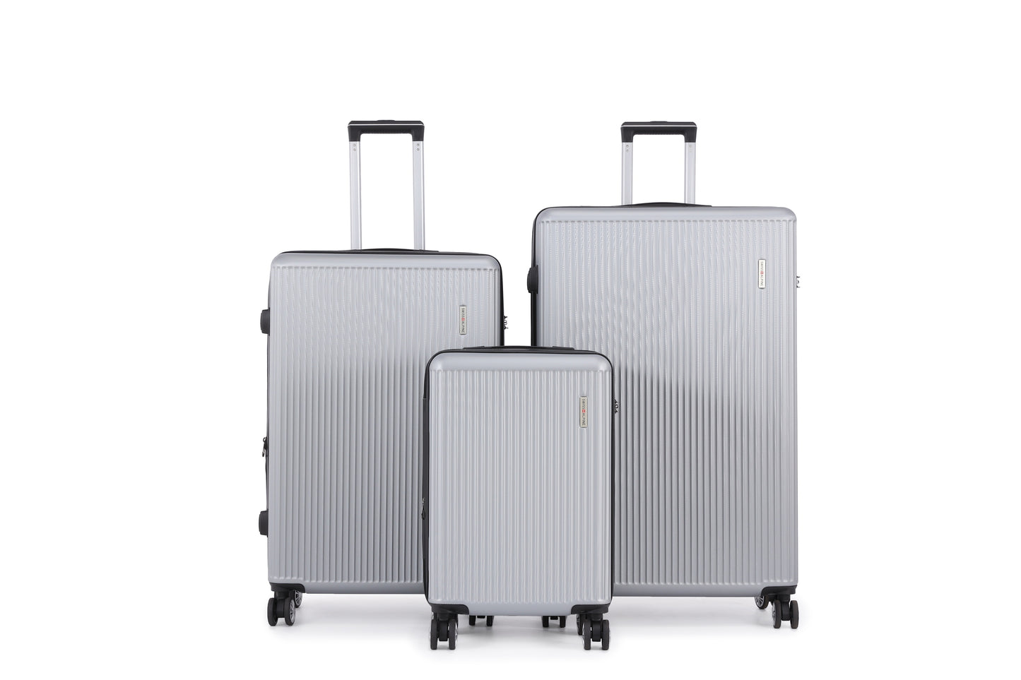 Swiss Alpine Hardside Expandable 4 pieces Spinner luggage set (32", 28", 24", 20") (Silver)