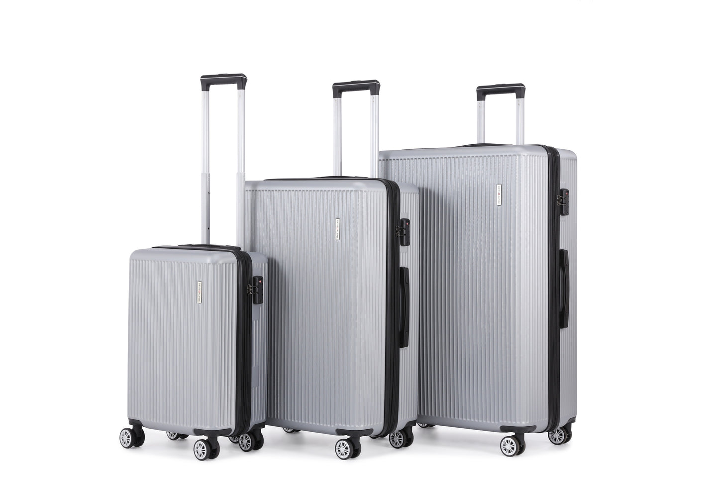 Swiss Alpine Hardside Expandable 4 pieces Spinner luggage set (32", 28", 24", 20") (Silver)
