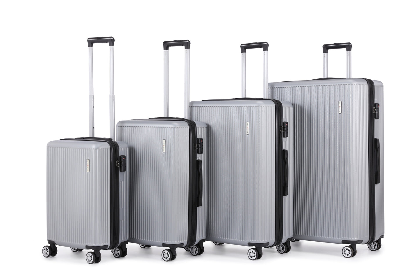 Swiss Alpine Hardside Expandable 4 pieces Spinner luggage set (32", 28", 24", 20") (Silver)