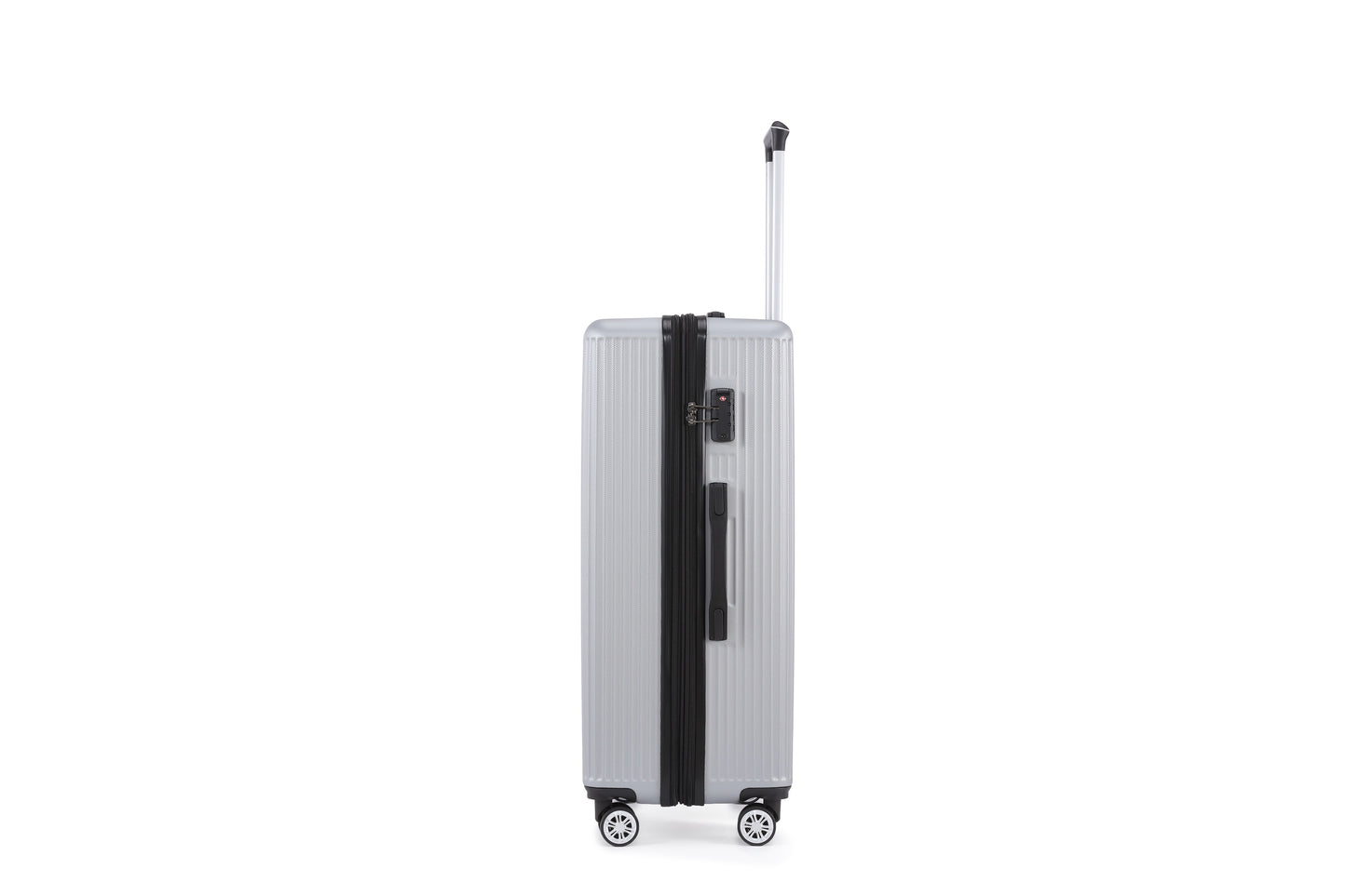 Swiss Alpine Hardside Expandable 4 pieces Spinner luggage set (32", 28", 24", 20") (Silver)