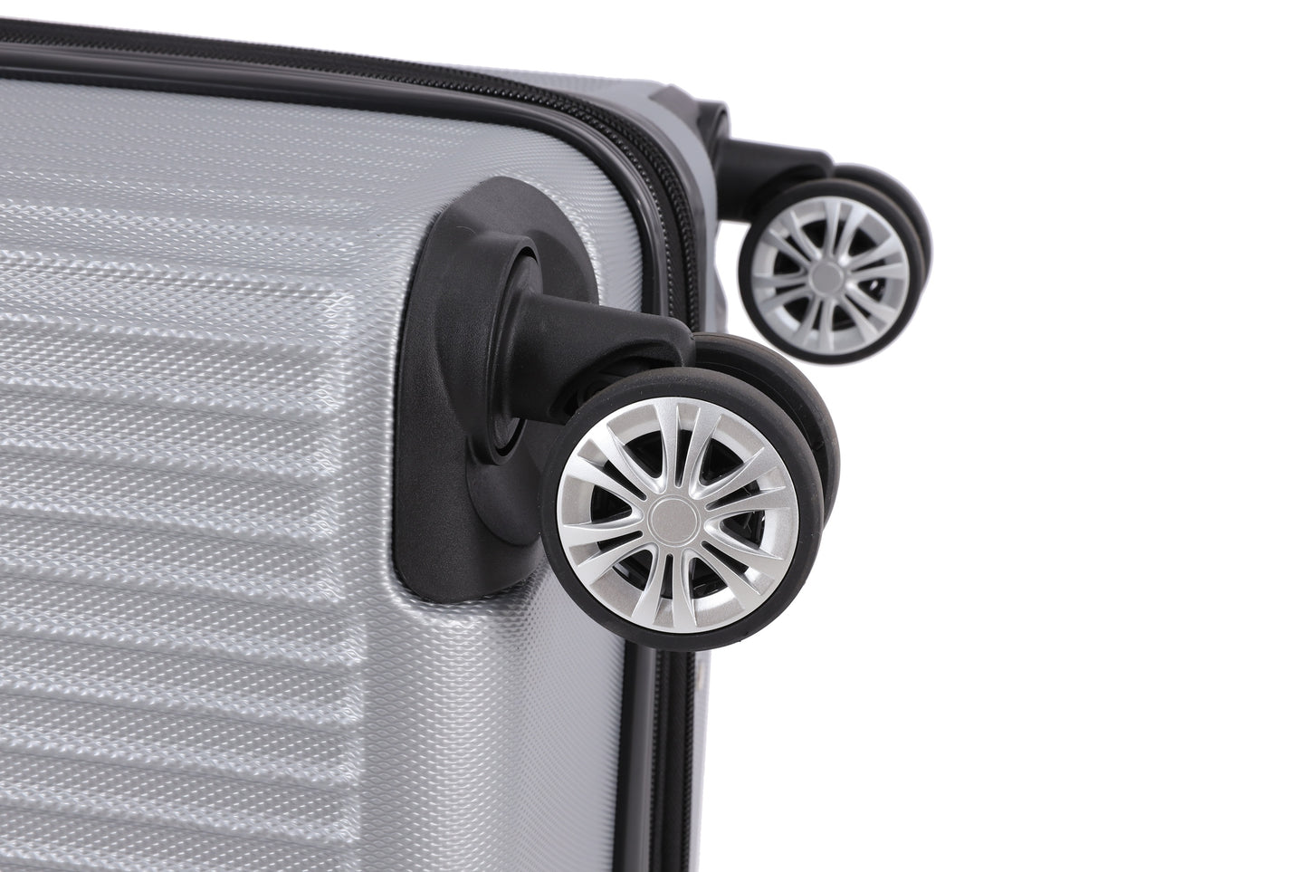 Swiss Alpine Hardside Expandable 4 pieces Spinner luggage set (32", 28", 24", 20") (Silver)