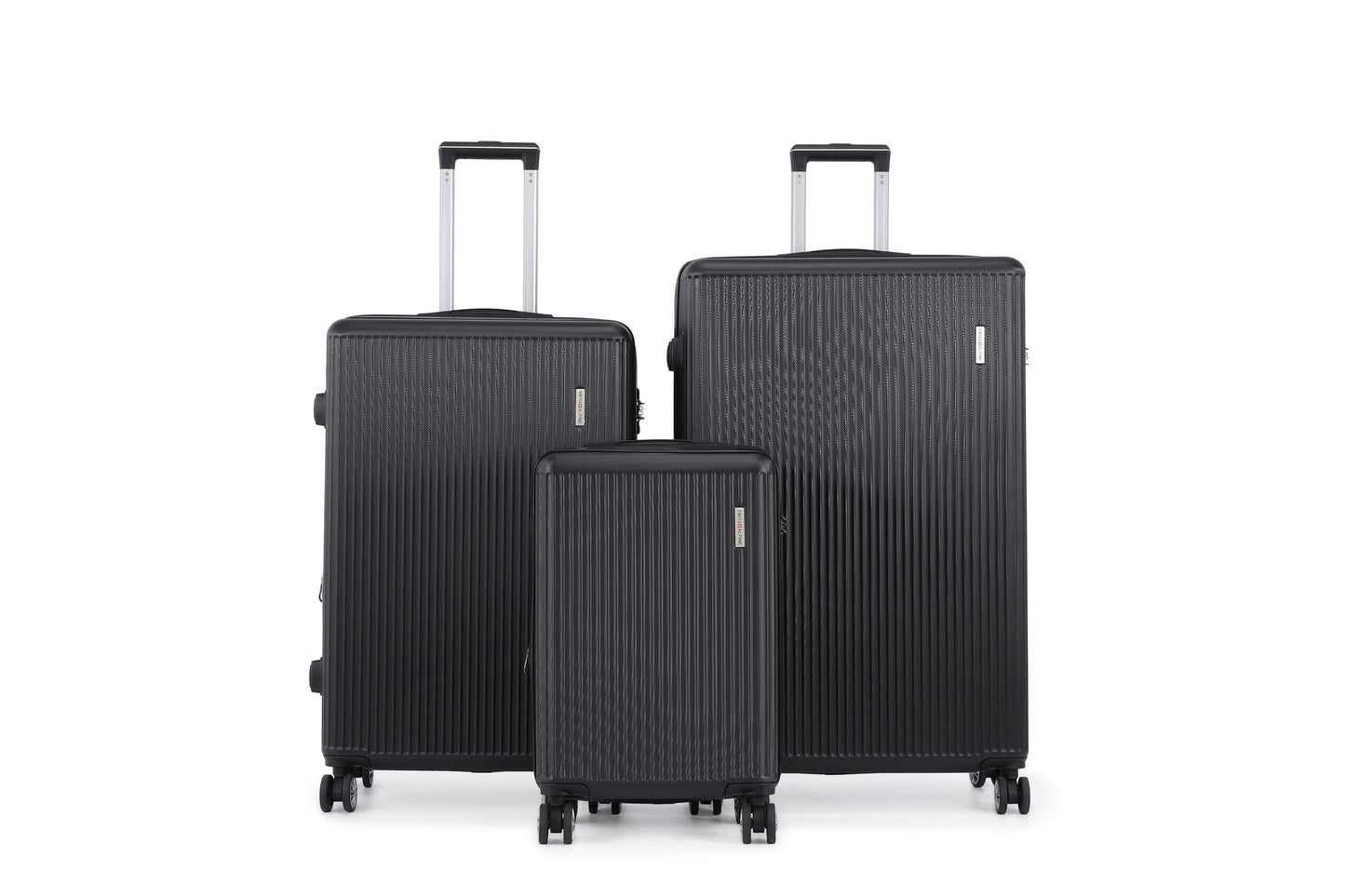 Swiss Alpine Hardside Expandable 4 pieces Spinner luggage set (32", 28", 24", 20") (Black)