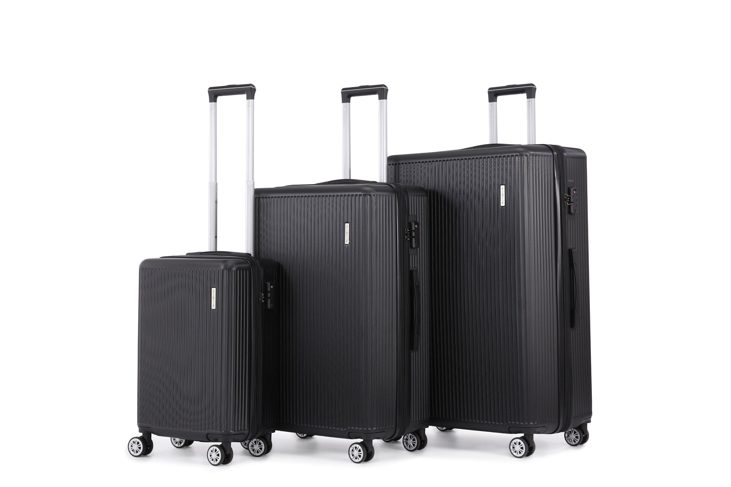 Swiss Alpine Hardside Expandable 4 pieces Spinner luggage set (32", 28", 24", 20") (Black)