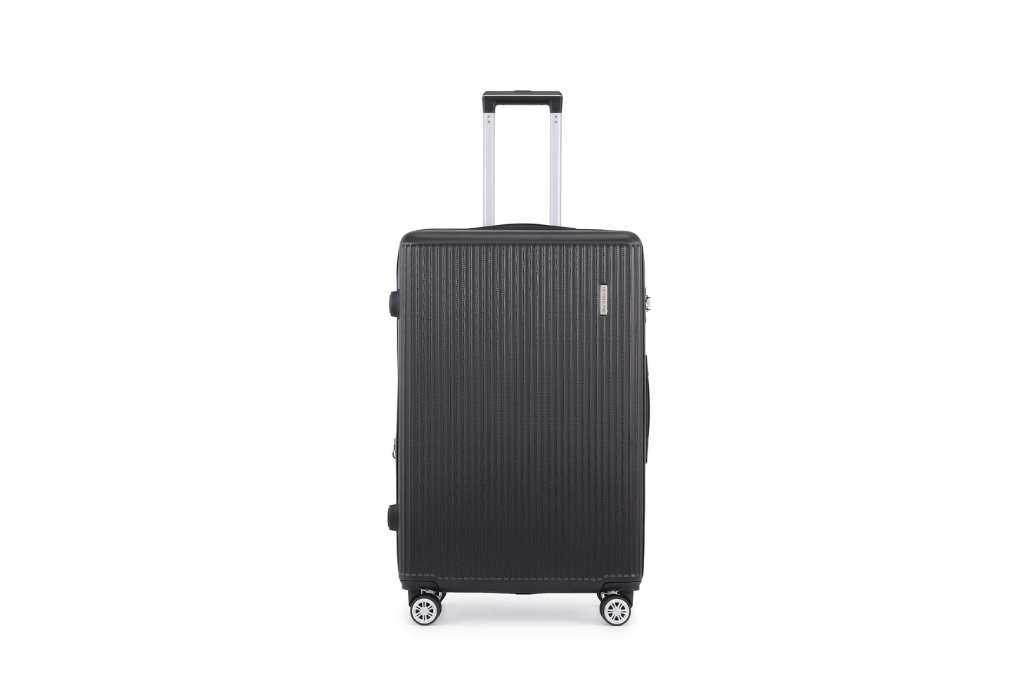 Swiss Alpine Hardside Expandable 4 pieces Spinner luggage set (32", 28", 24", 20") (Black)