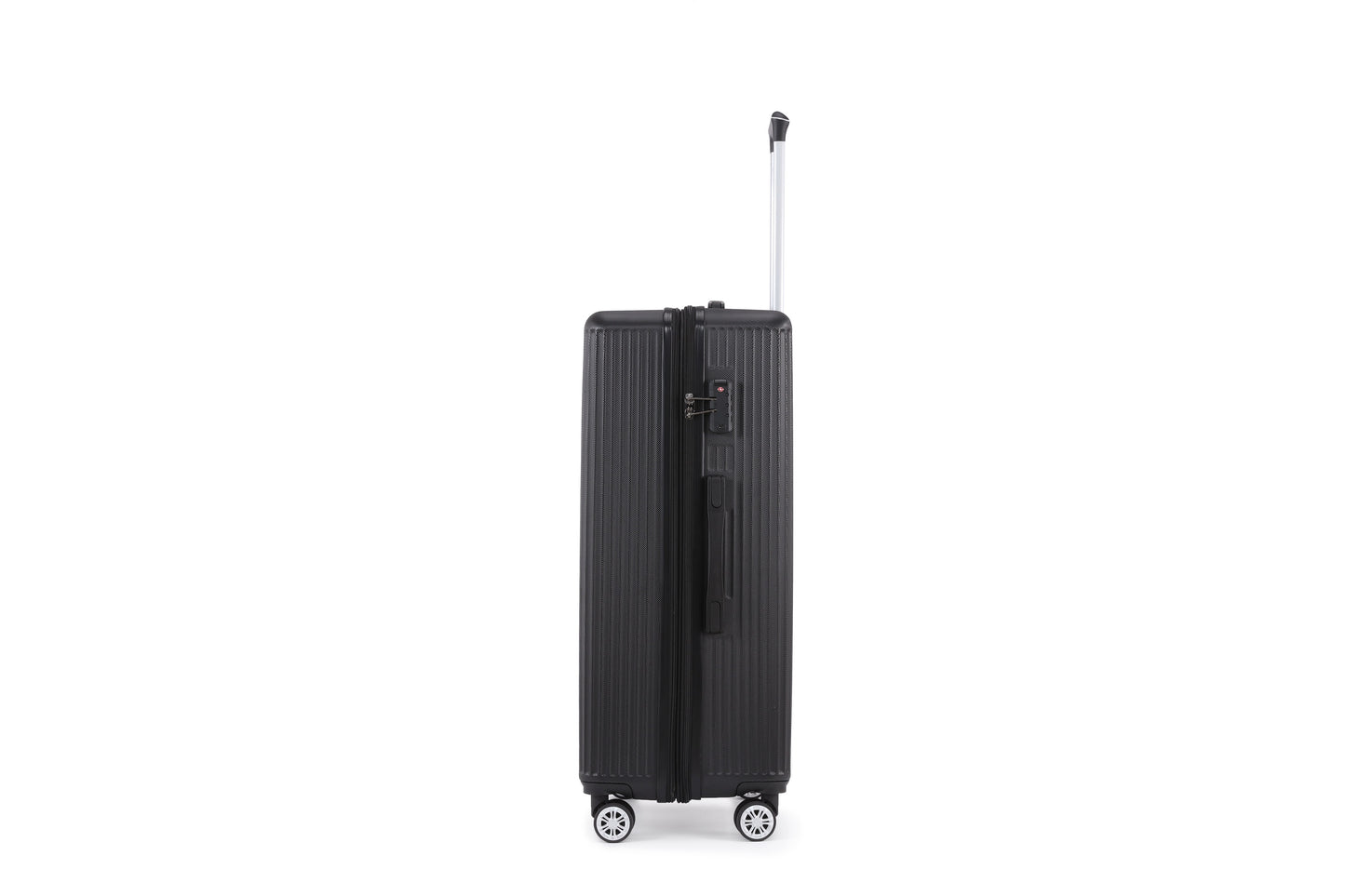 Swiss Alpine Hardside Expandable 4 pieces Spinner luggage set (32", 28", 24", 20") (Black)