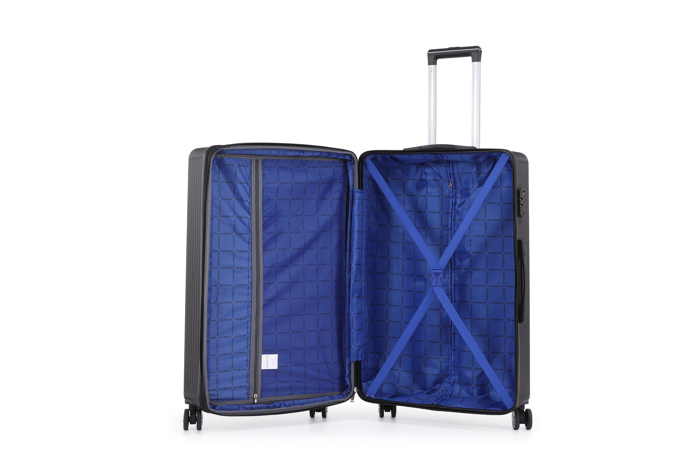 Swiss Alpine Hardside Expandable 4 pieces Spinner luggage set (32", 28", 24", 20") (Black)