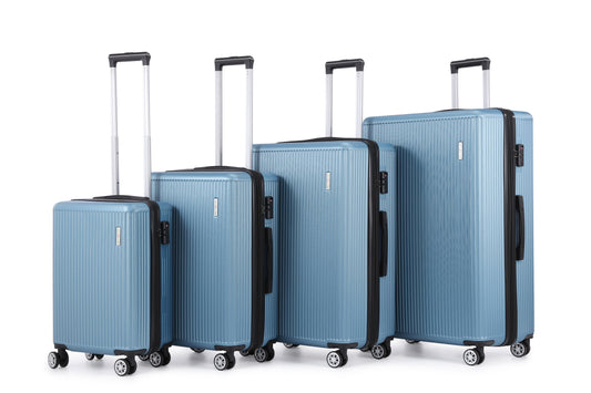 Swiss Alpine Hardside Expandable 4 pieces Spinner luggage set (32", 28", 24", 20") (Blue)