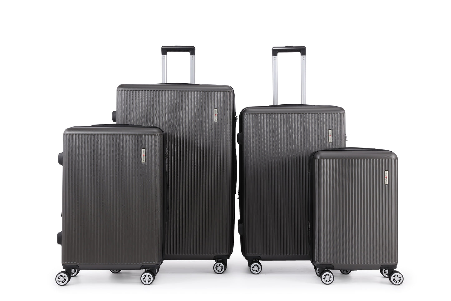 Swiss Alpine Hardside Expandable 4 pieces Spinner luggage set (32", 28", 24", 20") (GREY)