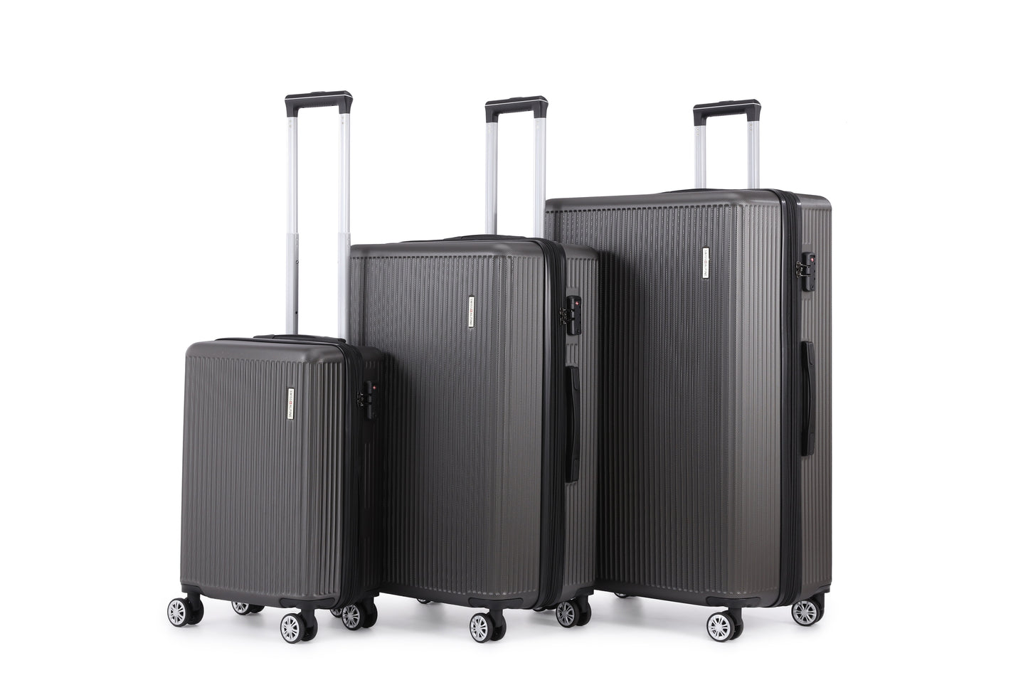 Swiss Alpine Hardside Expandable 4 pieces Spinner luggage set (32", 28", 24", 20") (GREY)