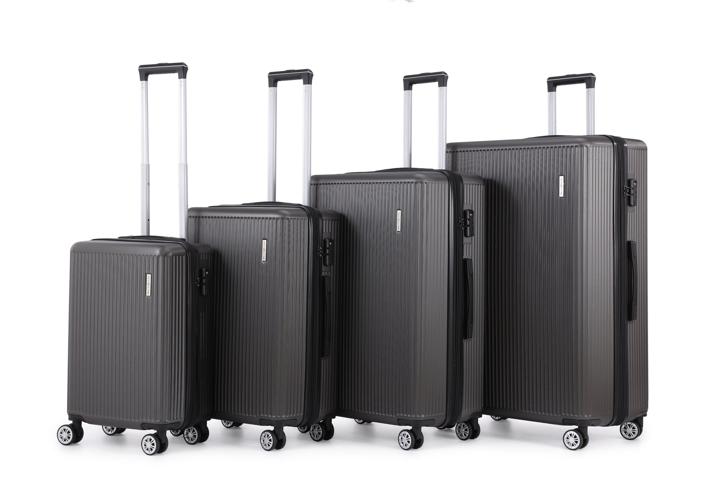 Swiss Alpine Hardside Expandable 4 pieces Spinner luggage set (32", 28", 24", 20") (GREY)