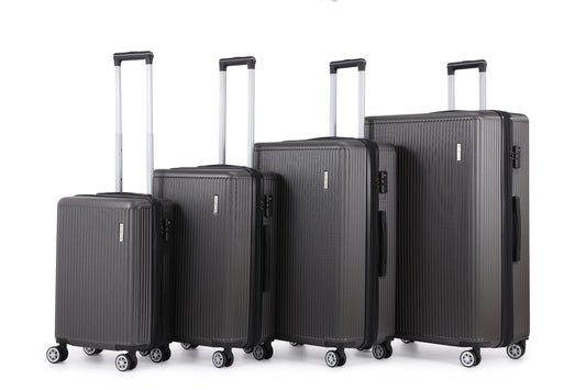 Swiss Alpine Hardside Expandable 4 pieces Spinner luggage set (32", 28", 24", 20") (GREY)