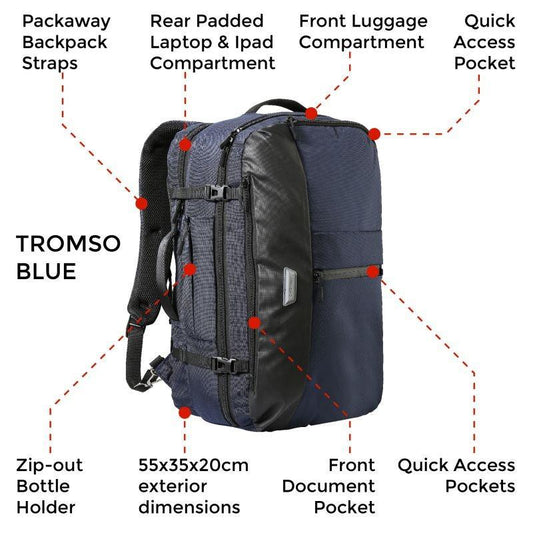 Cabin Max Tromso 22x14x8" (55x35x20cm) Cabin Backpack (Grey)